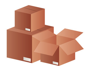 cardboard boxes isolated icon