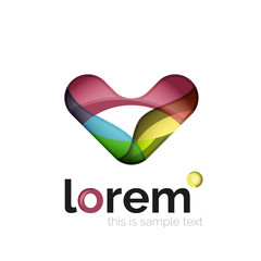 Geometric abstract business icon template, smooth shape