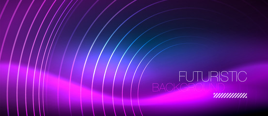 Neon glowing circles background