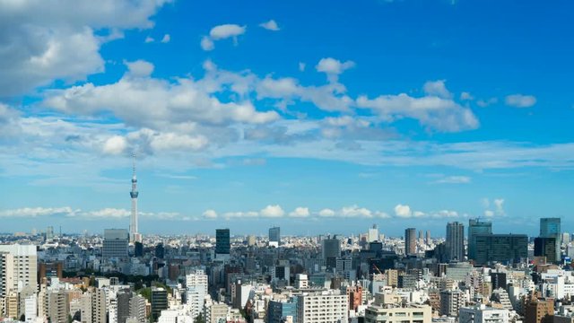 東京風景・タイムラプス・入道雲