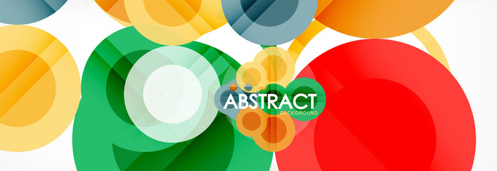 Abstract colorful geometric composition - multicolored circle background