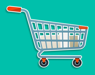 Grocery shopping cart icon illustration