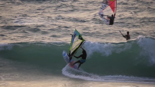 Pro windsurfer Thomas Traversa enjoying some great conditions in Guincho, Portugal.