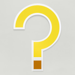 Yellow question mark sign ? icon isolated