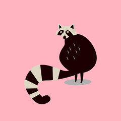 Cute wild raccoon cartoon illustration © Rawpixel.com