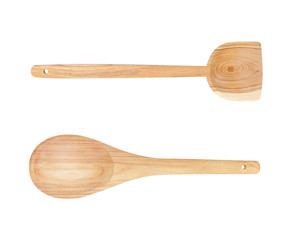 Kitchen equipment made of wood ,Wooden spoon  isolated on white background