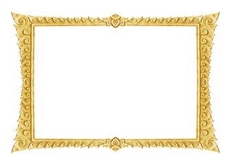 old decorative silver frame - handmade, engraved - isolated on white background