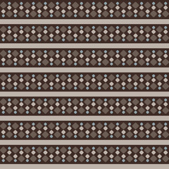 Fair Isle seamless pattern with rows of pebbles