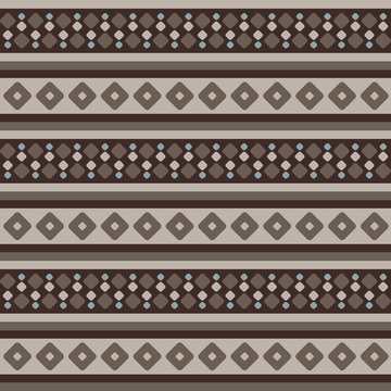 Fair Isle brown beige blue seamless pattern with rhombus