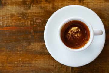 Obraz na płótnie Canvas Hot coffee cup in coffee shop.