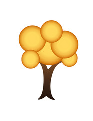 A golden tree logo with circle shapes vector illustration