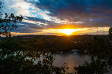 Sunset over Lake Austin Texas