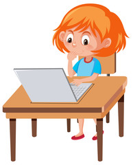 A girl using laptop