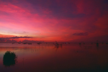 sea with reflection at sunrise, Natural background