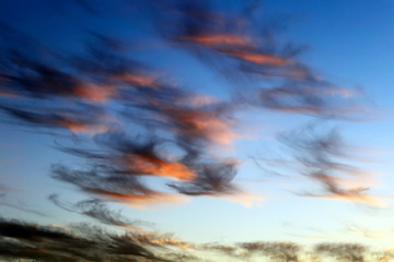 cirrus clouds at sunset