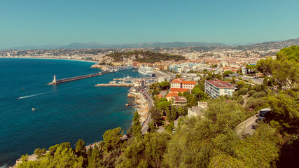 Naklejka na ściany i meble View of Nice city - Cote d'Azur - France
