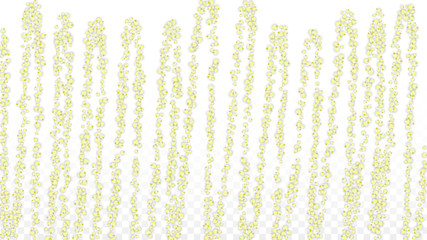 Blue Vector Realistic Blue Petals Falling on Transparent Background.  Spring Romantic Flowers Illustration. Flying Petals. Sakura Spa Design. Blossom Confetti. Design Elements for Wedding Decoration.