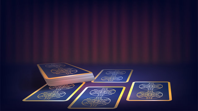 Tarot on the fortune-teller's table, prediction of the future, dark magic, magic cards