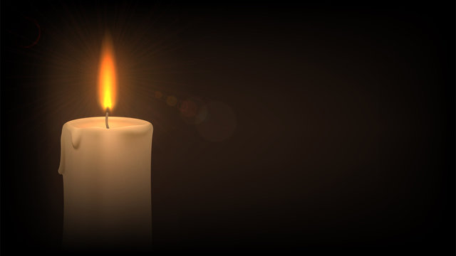 Candle in the dark. Concept: sorrow, grief, prayer