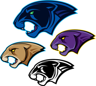 Assorted Panther Head Mascots