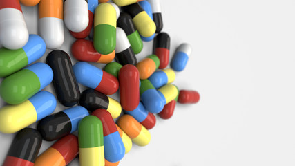 Pile of colorful medicine capsules