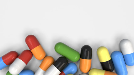 Pile of colorful medicine capsules