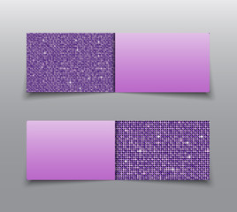 Banner Purple Sequin Mosaic Sequin Glitter Sparkle