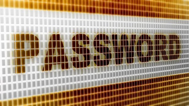 "Password" on the Screen. 4K Resolution. Encoder Prores 4444. Great Quality. Looping.