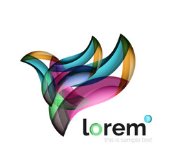 Naklejka premium Geometric abstract business icon template, smooth shape