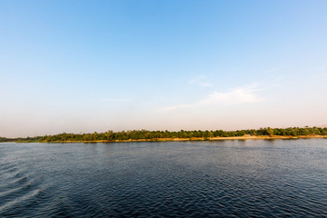 With a ship on the river Nile