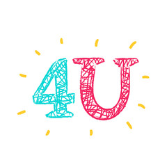 Naklejka premium Special 4U for you - simple inspire and motivational quote. Hand drawn lettering. Print for inspirational poster, t-shirt, bag, cups, card, flyer, sticker, badge. Cute and funny vector sign