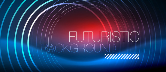 Neon glowing circles background