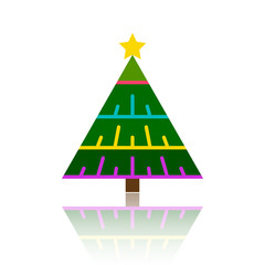 Fototapeta premium Christmas tree simple color flat vector icon