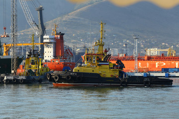 Fototapeta premium everyday port life, ship repair yard, vessels