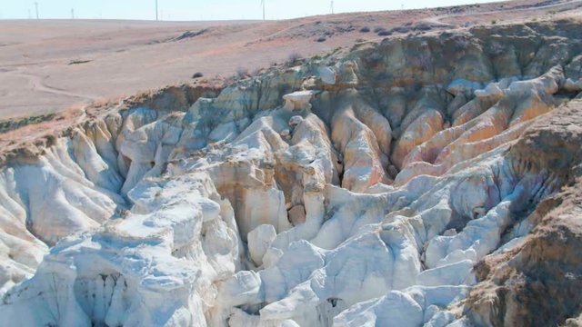 Paint Mines Interpretive Park near Calhan Colorado. Colorful geological formations including spires and hoodoos.