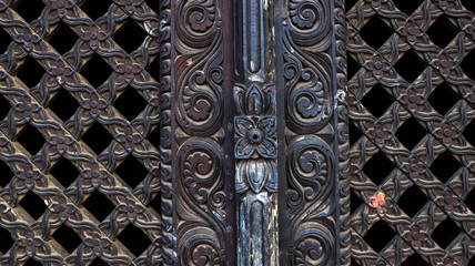 Wood carvings on the temple in Bhaktapur Durbar Square