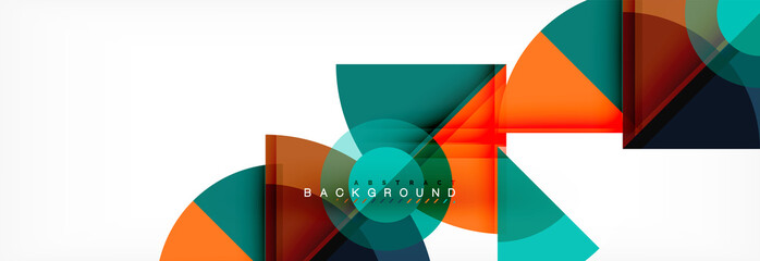 Obraz premium Triangles and circle geometric background