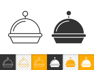Food Tray simple black line vector icon