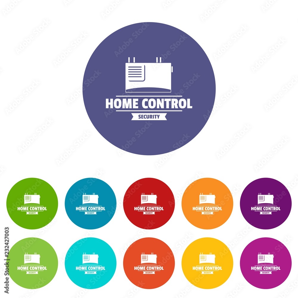 Poster smart building icons color set vector for any web design on white background