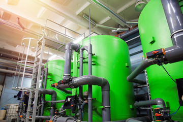 water treatment tanks at power plant