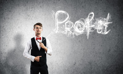 Conceptual image of young businessman.