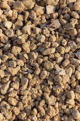 White gravel on a construction site as an abstract background