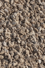 White gravel on a construction site as an abstract background