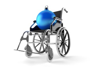 Fototapeta na wymiar Christmas bauble with wheelchair