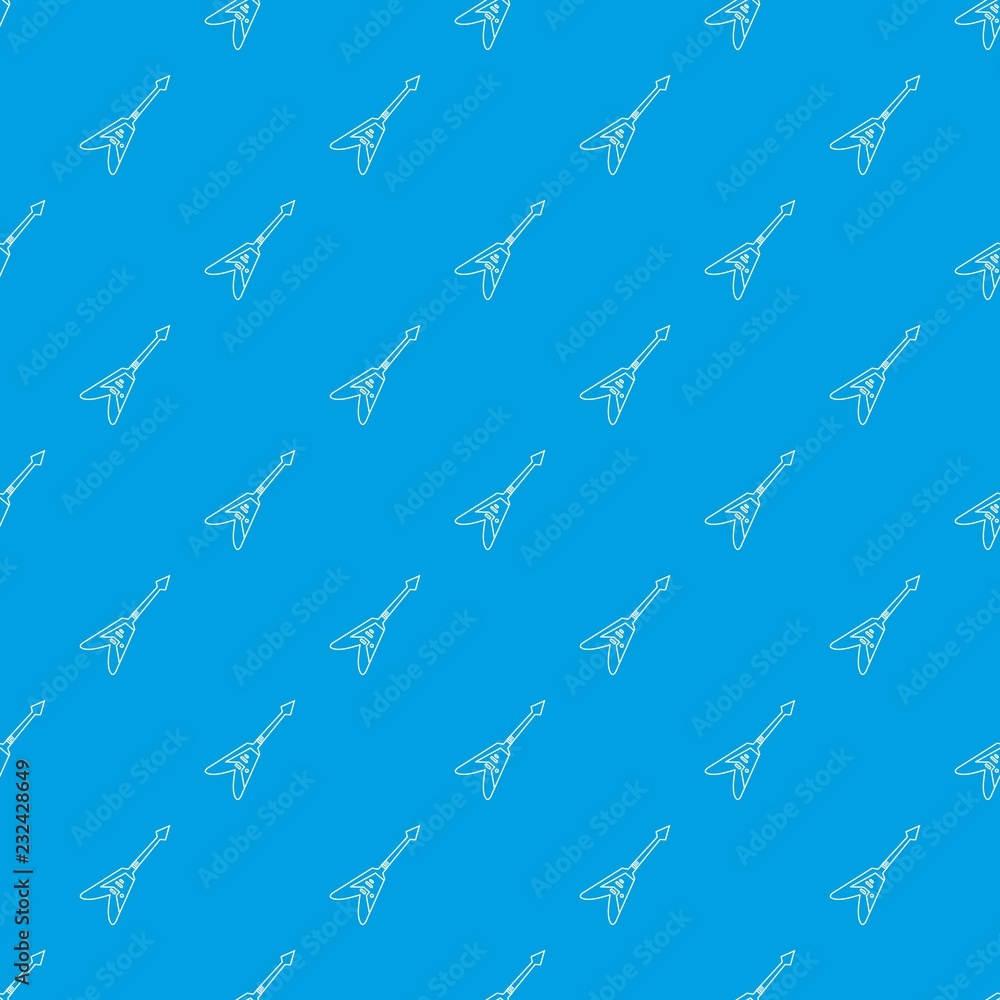 Wall mural Electric guitar pattern vector seamless blue repeat for any use - Wall murals
