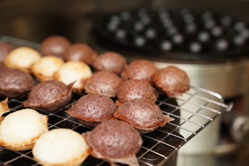 Cooking fresh kind of Thai sweetmeat., Bangkok, Thialand.