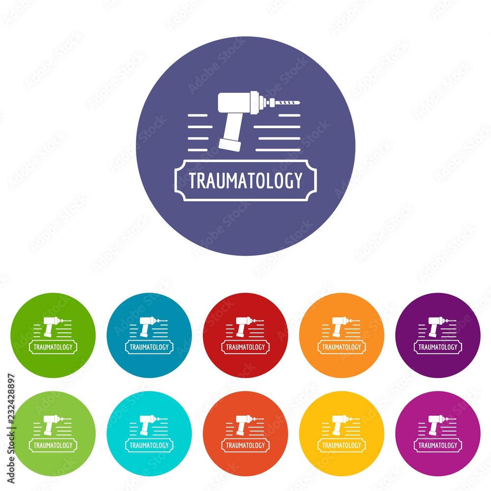 Poster correction traumatology icons color set vector for any web design on white background
