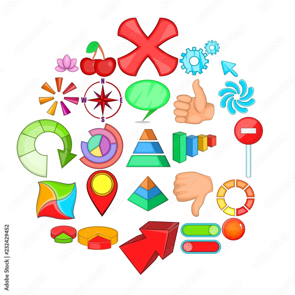 Aufkleber arrow icons set. cartoon set of 25 arrow vector icons for web isolated on white background
