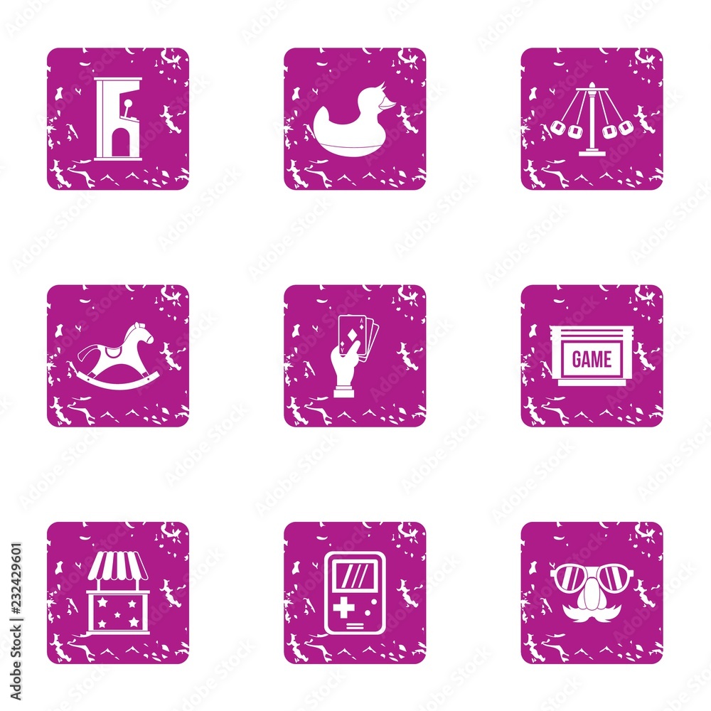 Poster gadget icons set. grunge set of 9 gadget vector icons for web isolated on white background