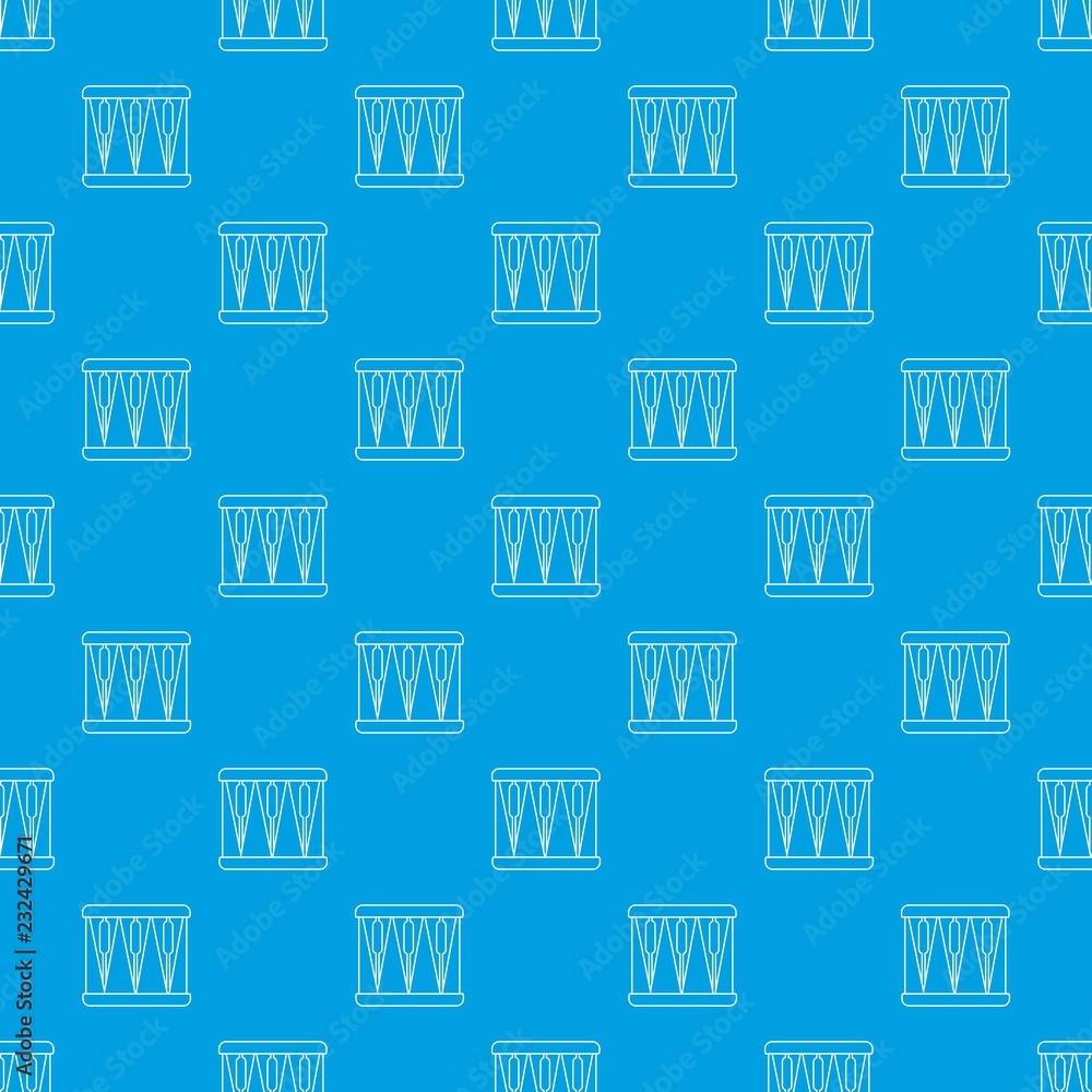 Poster bass drum pattern vector seamless blue repeat for any use